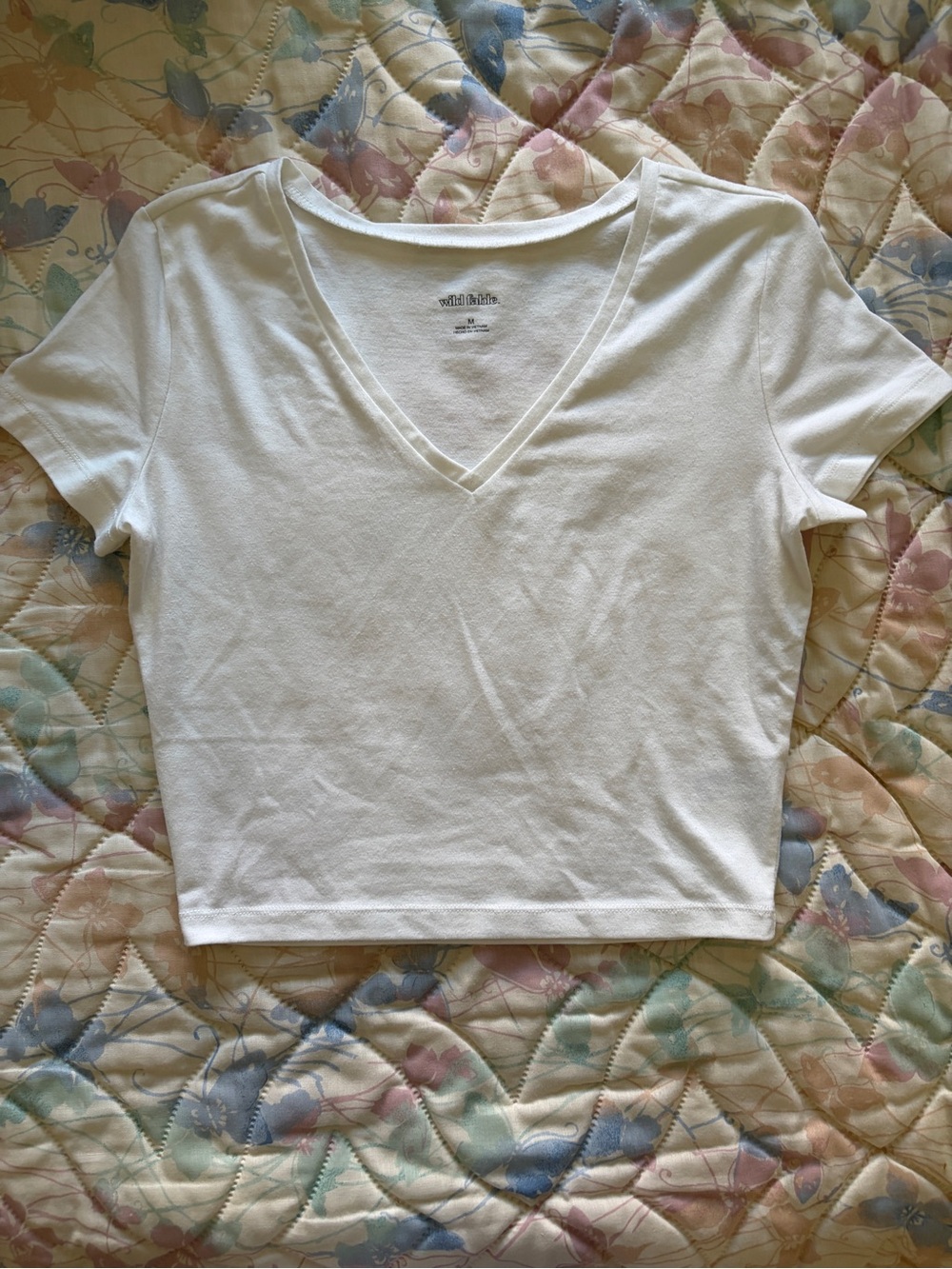 Cropped White Tee